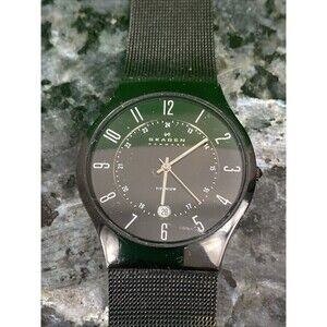 Skagen 233XLTMB Men's Black Titanium Mesh Analog Dial Quartz Wrist Watch AEA152